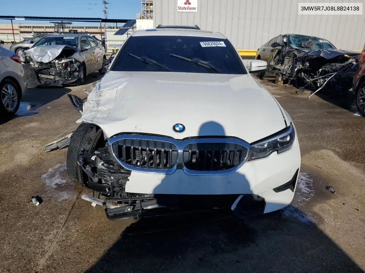 2020 BMW 330Xi VIN: 3MW5R7J08L8B24138 Lot: 86826024