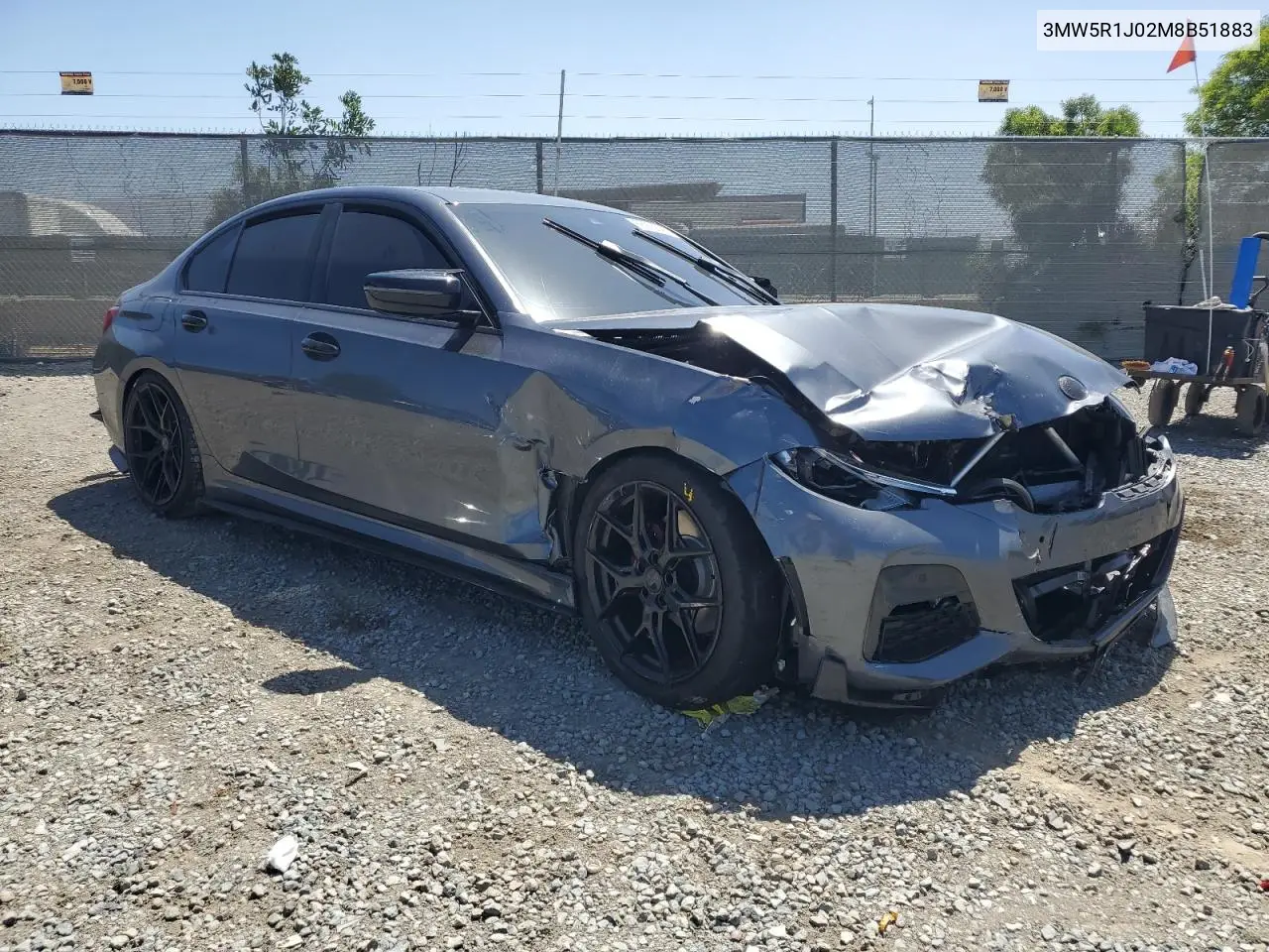 2021 BMW 330I VIN: 3MW5R1J02M8B51883 Lot: 56935545