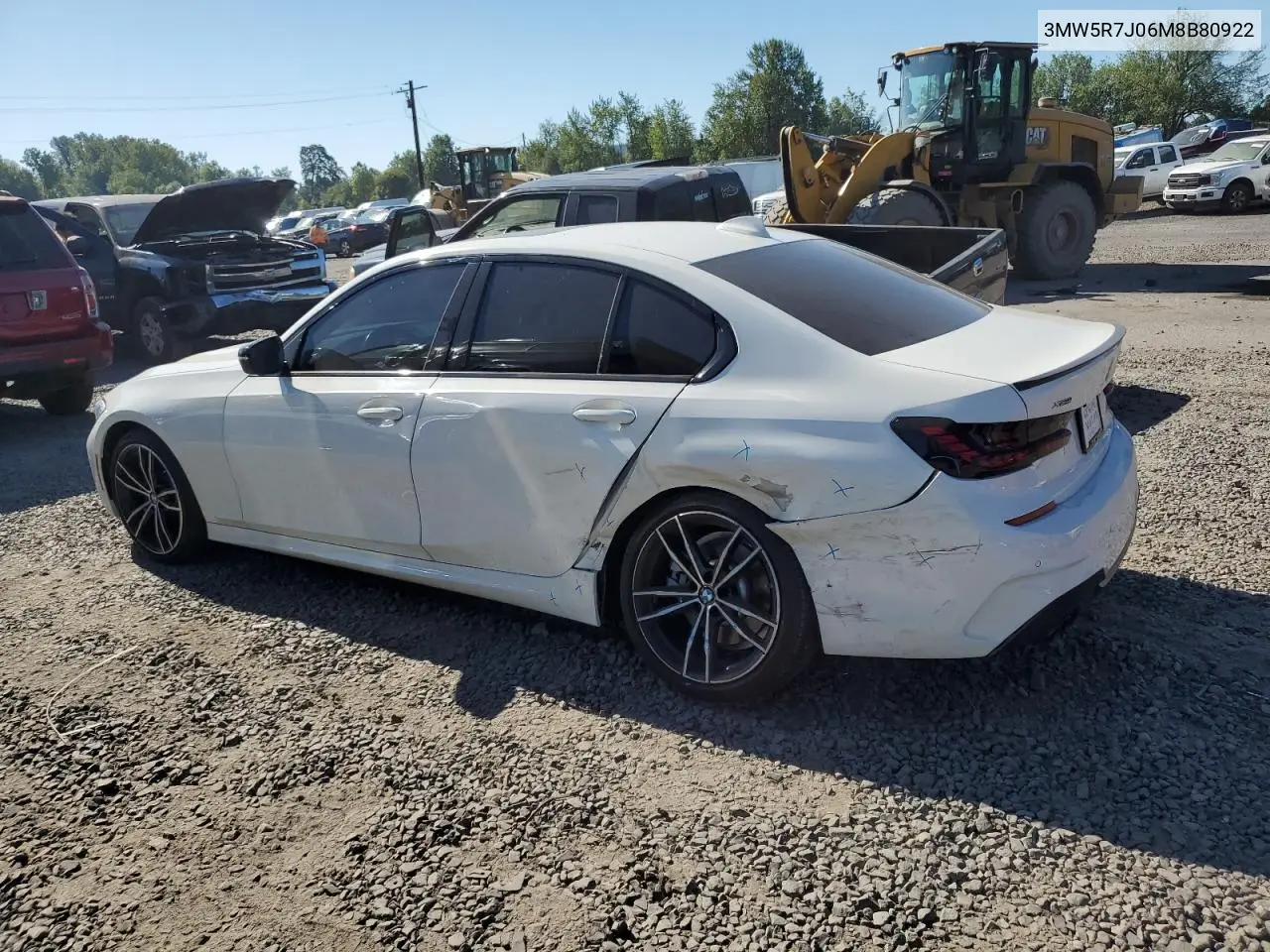 2021 BMW 330Xi VIN: 3MW5R7J06M8B80922 Lot: 65283485