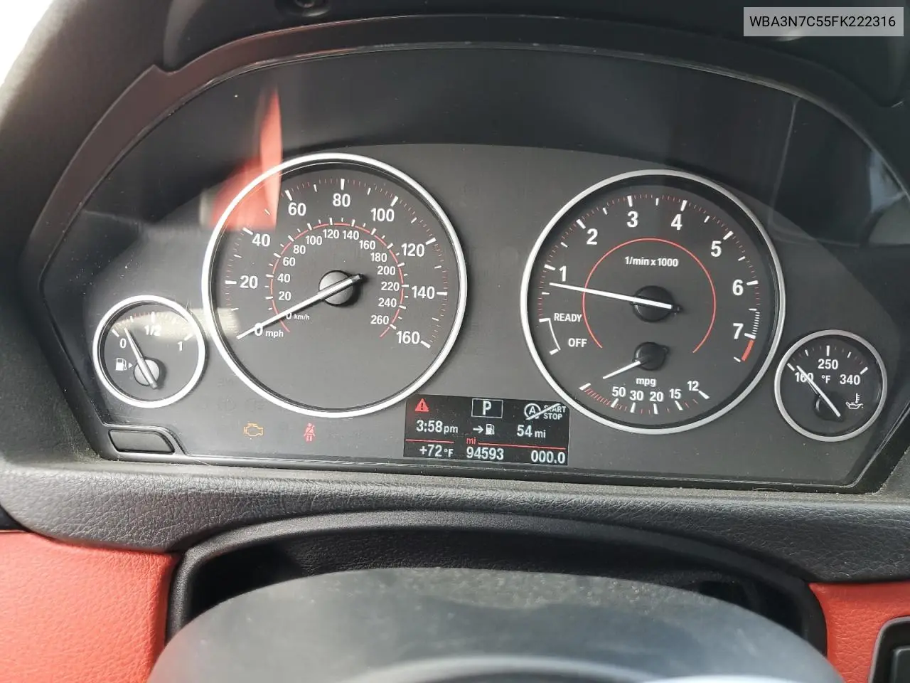 2015 BMW 428 I VIN: WBA3N7C55FK222316 Lot: 56547395