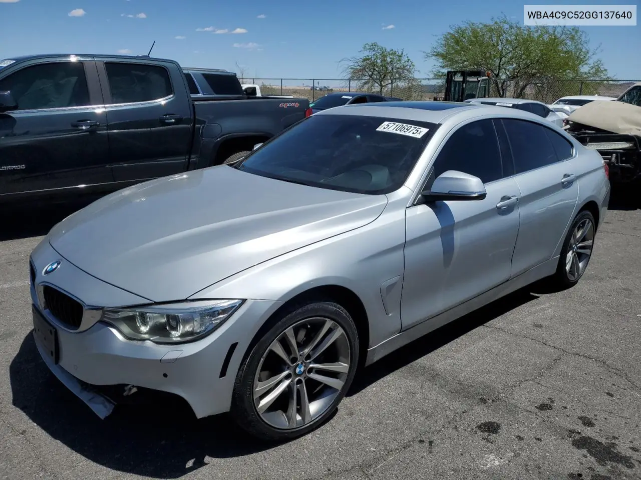 2016 BMW 428 Xi Gran Coupe Sulev VIN: WBA4C9C52GG137640 Lot: 57106975