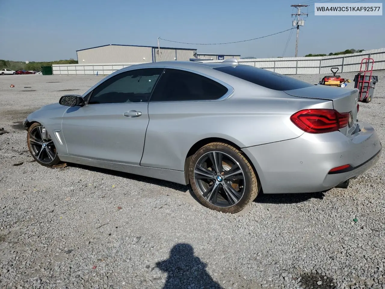 2019 BMW 430I VIN: WBA4W3C51KAF92577 Lot: 53159445