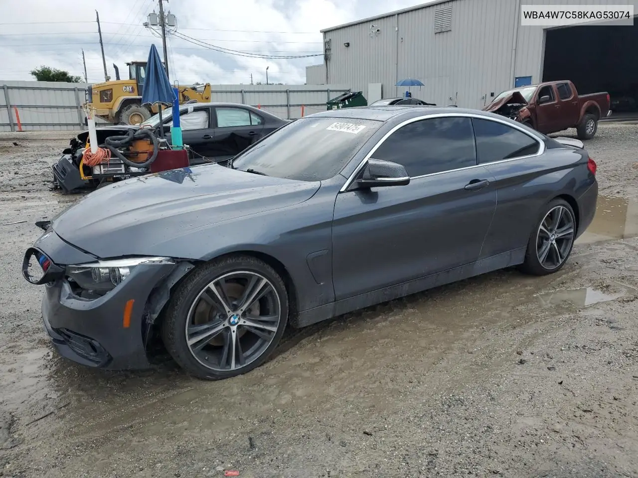 2019 BMW 440I VIN: WBA4W7C58KAG53074 Lot: 54901475