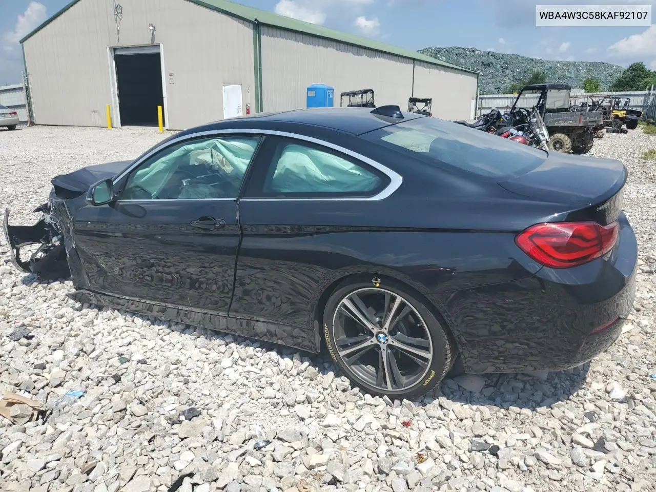 2019 BMW 430I VIN: WBA4W3C58KAF92107 Lot: 62331525