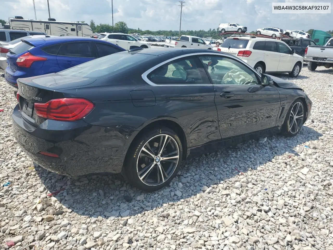 2019 BMW 430I VIN: WBA4W3C58KAF92107 Lot: 62331525