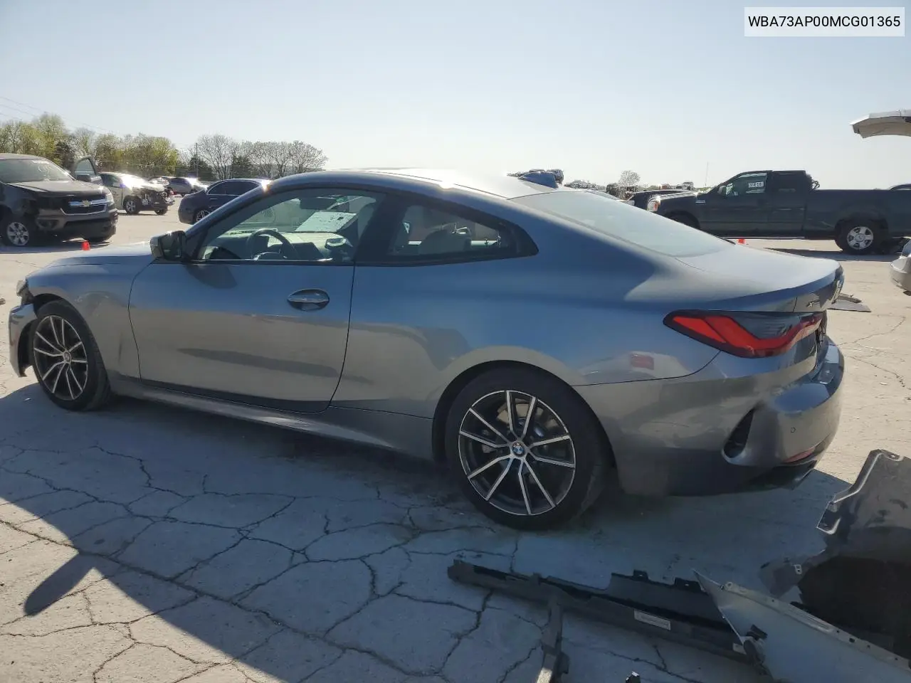 2021 BMW 430Xi VIN: WBA73AP00MCG01365 Lot: 51910375