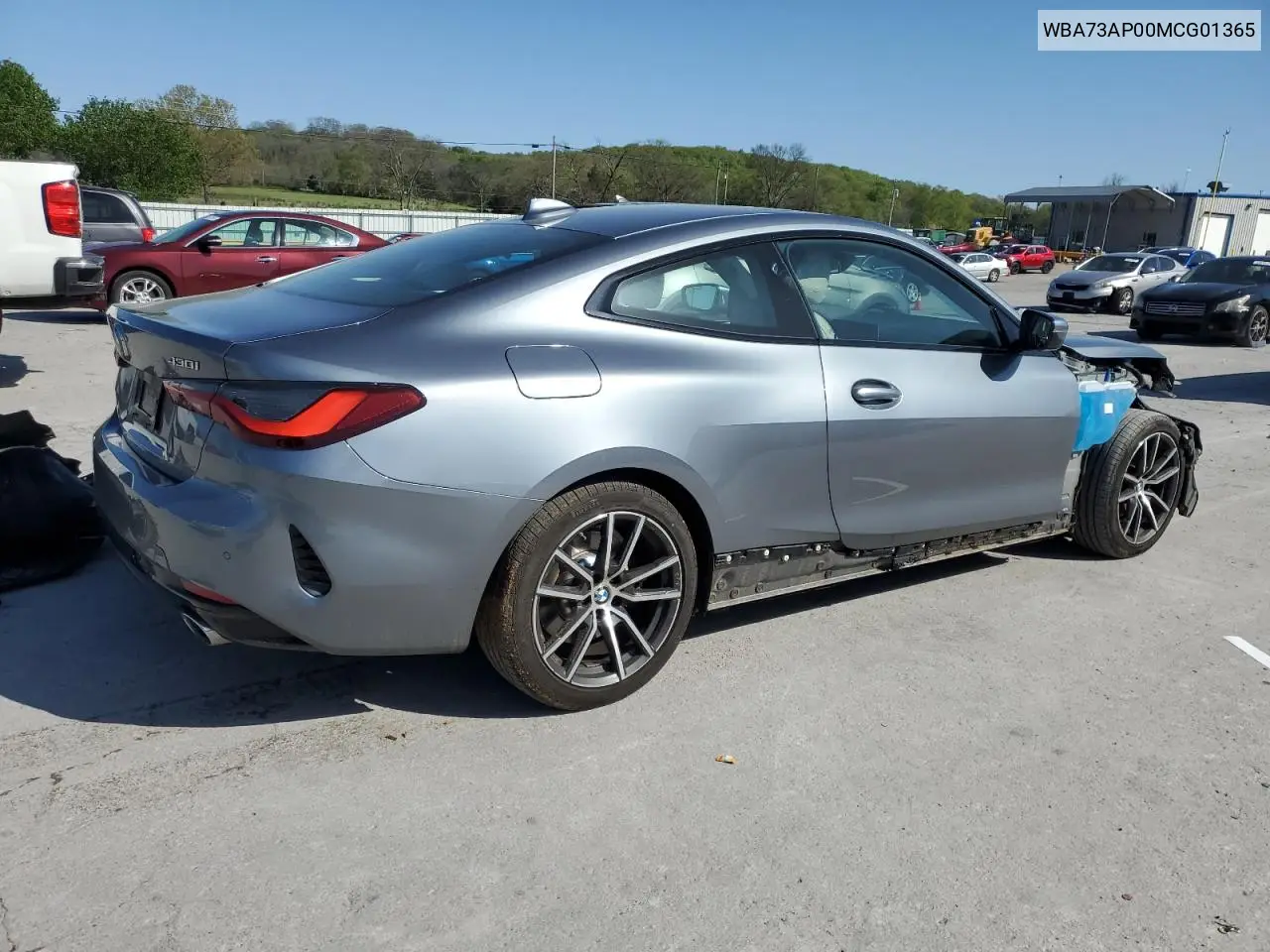 2021 BMW 430Xi VIN: WBA73AP00MCG01365 Lot: 51910375
