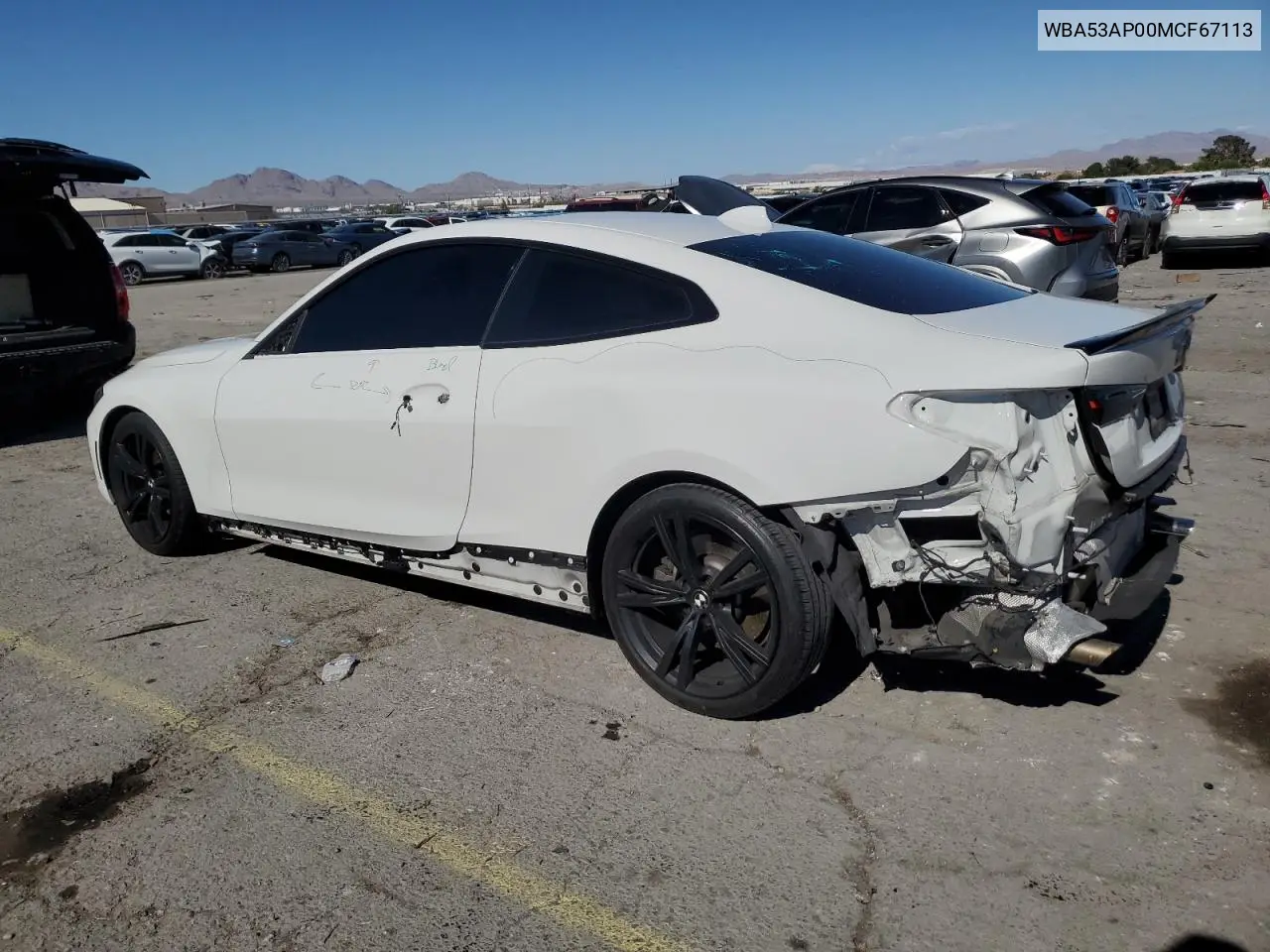 2021 BMW 430I VIN: WBA53AP00MCF67113 Lot: 56254635