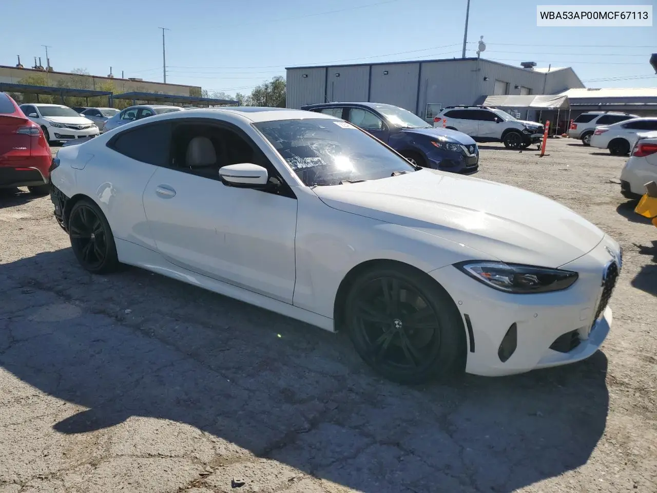 2021 BMW 430I VIN: WBA53AP00MCF67113 Lot: 56254635