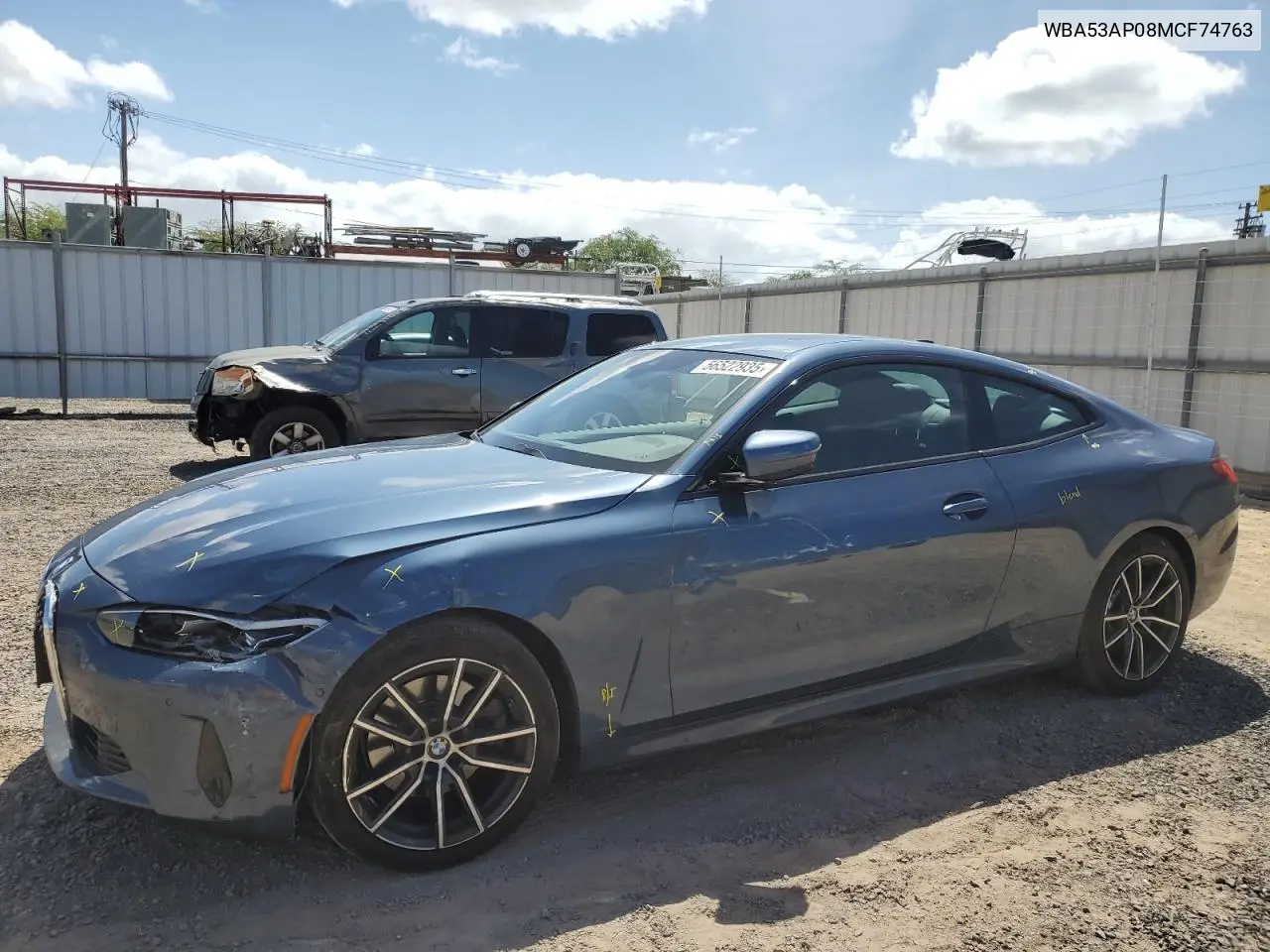 2021 BMW 430I VIN: WBA53AP08MCF74763 Lot: 56522935