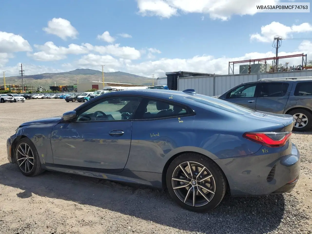 2021 BMW 430I VIN: WBA53AP08MCF74763 Lot: 56522935