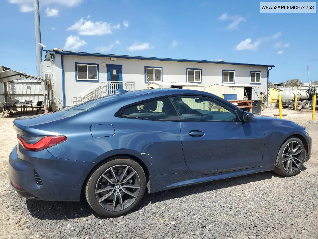 2021 BMW 430I VIN: WBA53AP08MCF74763 Lot: 56522935
