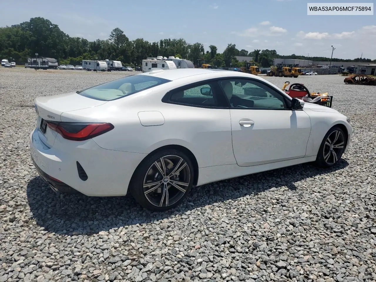 2021 BMW 430I VIN: WBA53AP06MCF75894 Lot: 62645065