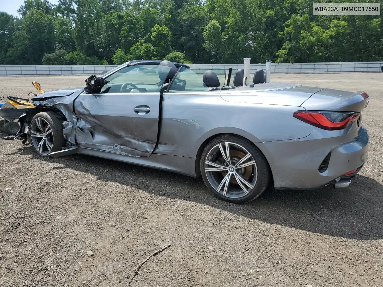 2021 BMW 430I VIN: WBA23AT09MCG17550 Lot: 63063565