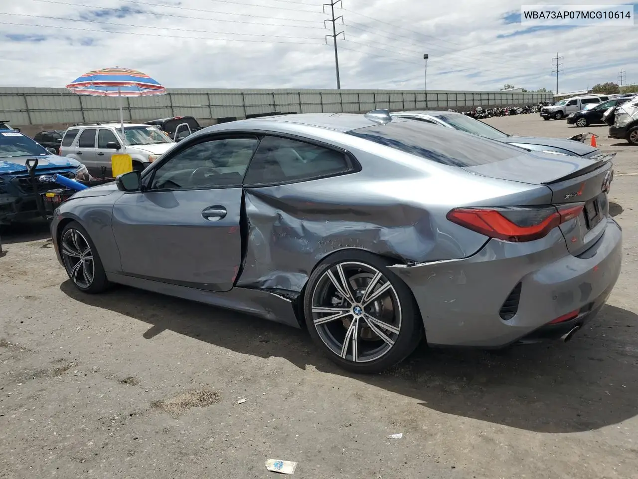 2021 BMW 430Xi VIN: WBA73AP07MCG10614 Lot: 63455105