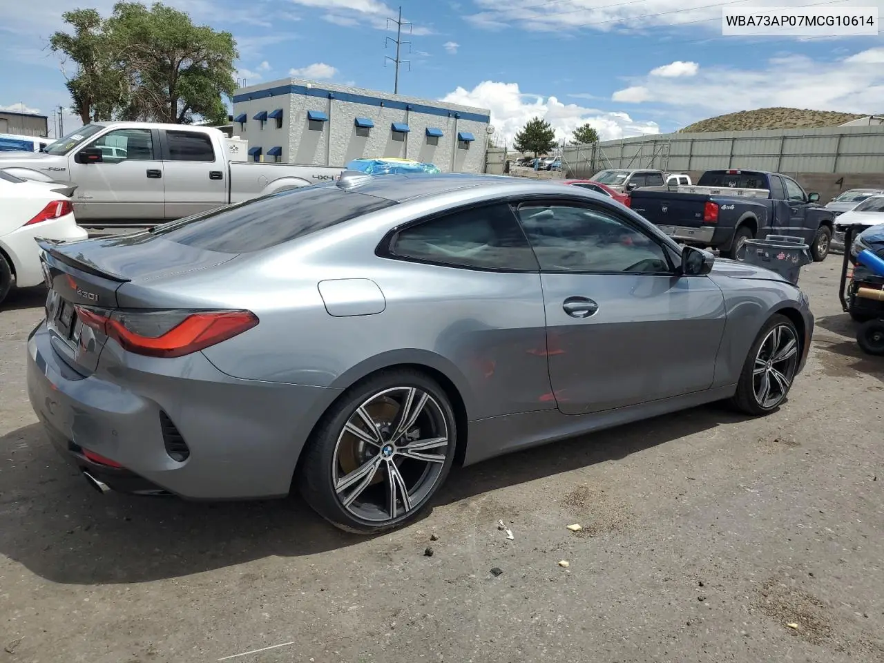 2021 BMW 430Xi VIN: WBA73AP07MCG10614 Lot: 63455105