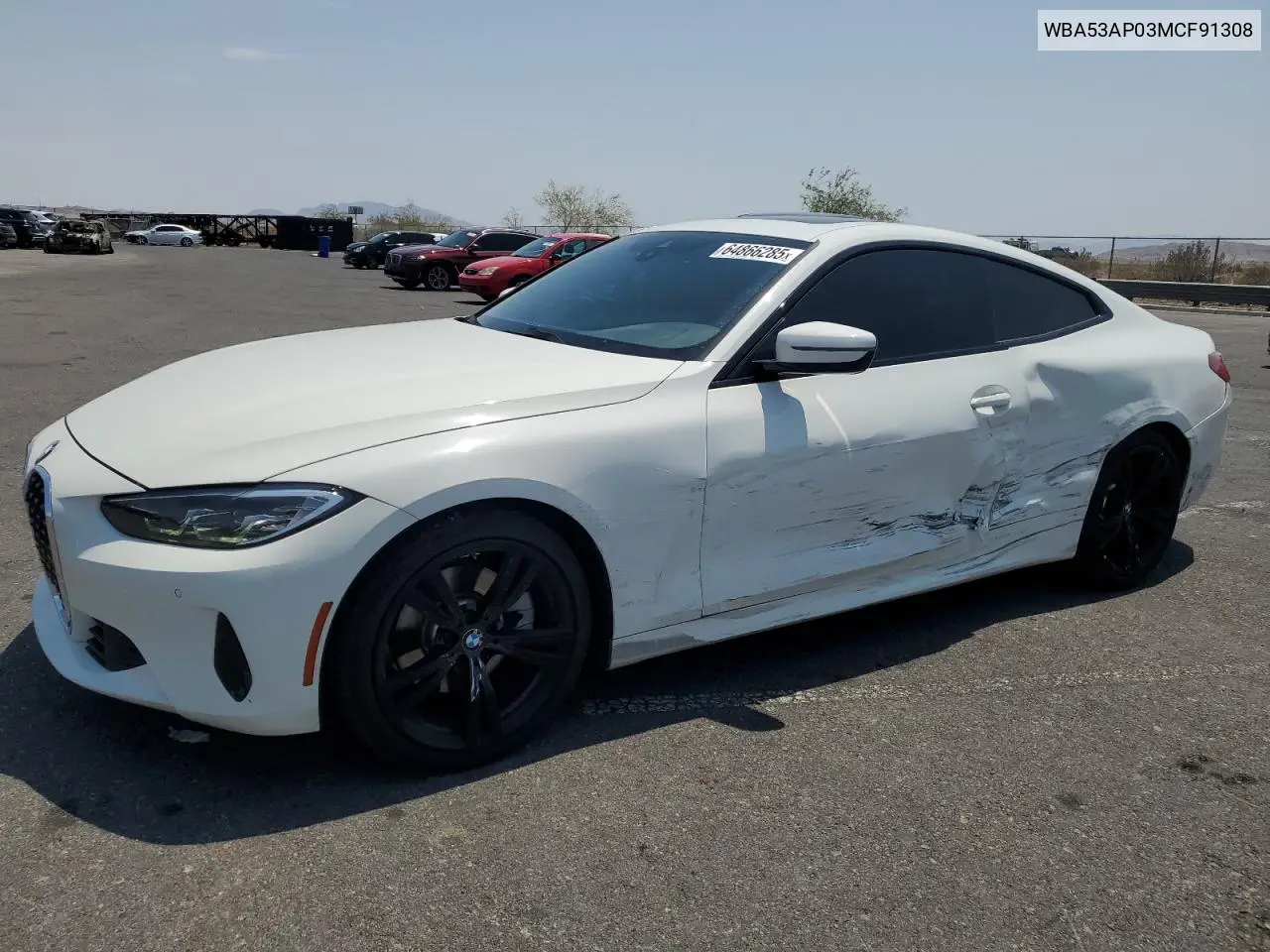2021 BMW 430I VIN: WBA53AP03MCF91308 Lot: 64866285