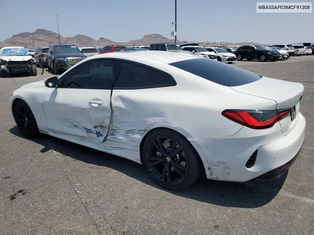 2021 BMW 430I VIN: WBA53AP03MCF91308 Lot: 64866285