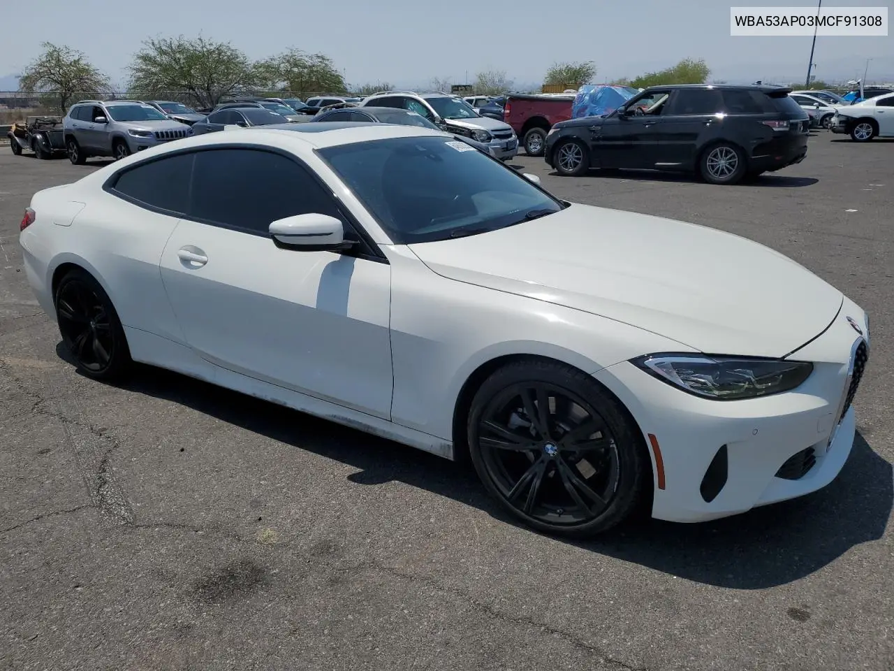 2021 BMW 430I VIN: WBA53AP03MCF91308 Lot: 64866285