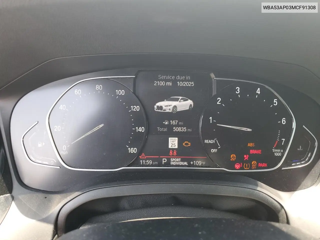 2021 BMW 430I VIN: WBA53AP03MCF91308 Lot: 64866285