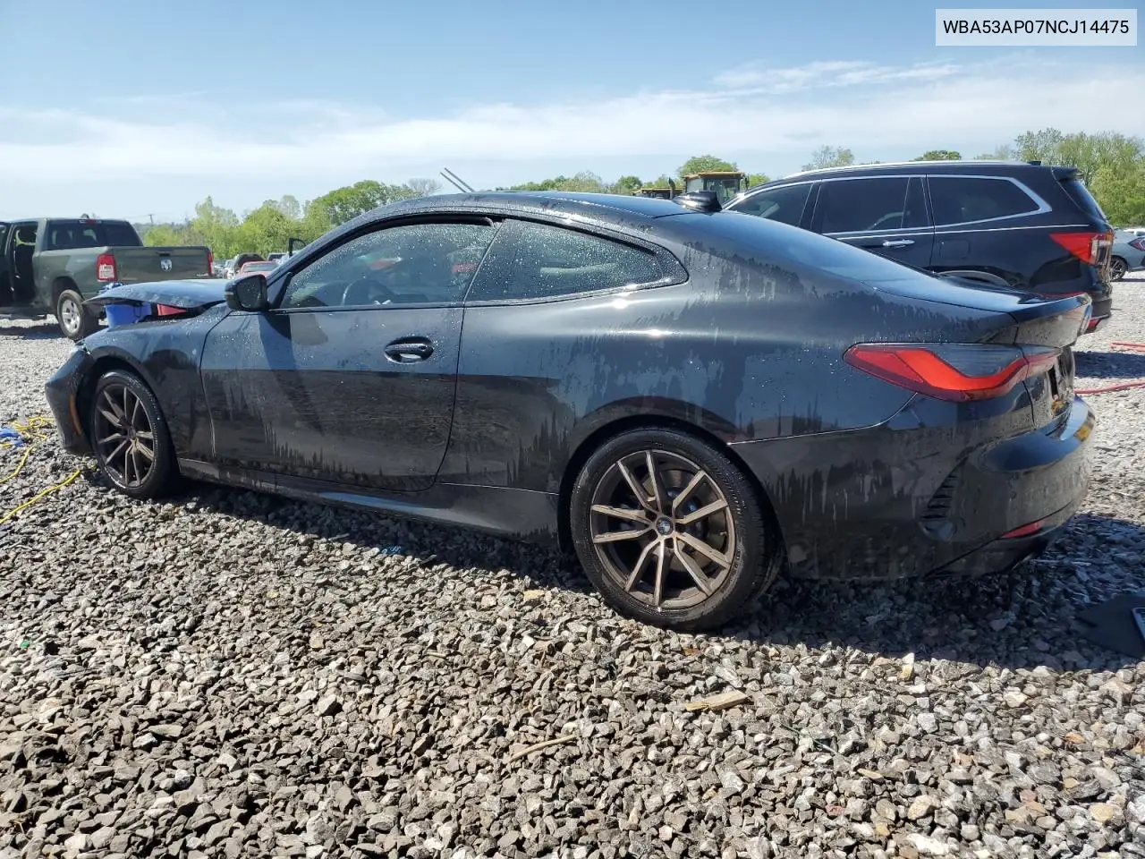 2022 BMW 430I VIN: WBA53AP07NCJ14475 Lot: 53106975