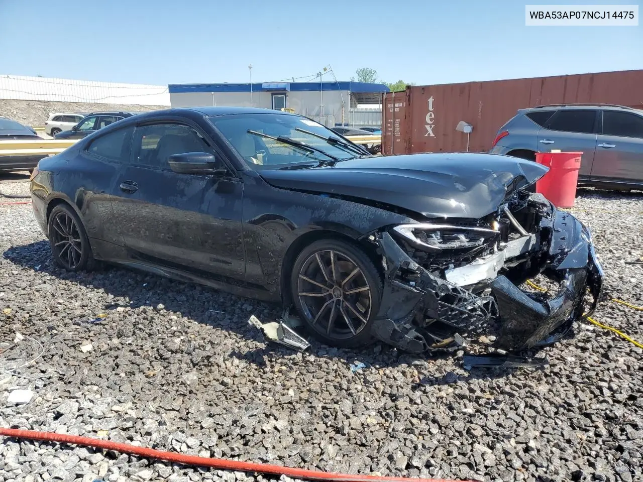 2022 BMW 430I VIN: WBA53AP07NCJ14475 Lot: 53106975