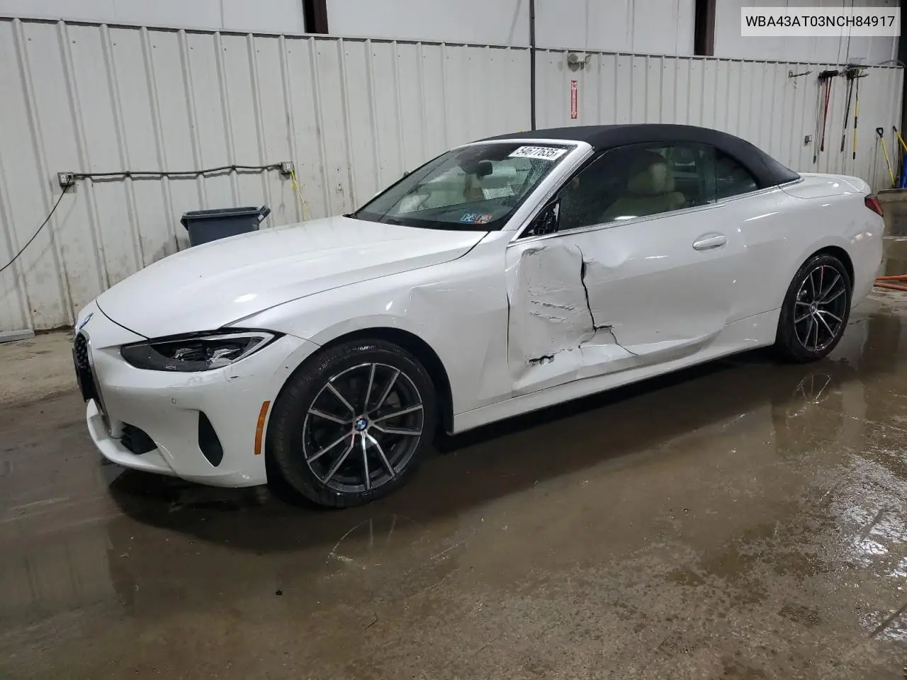 2022 BMW 430Xi VIN: WBA43AT03NCH84917 Lot: 54677635