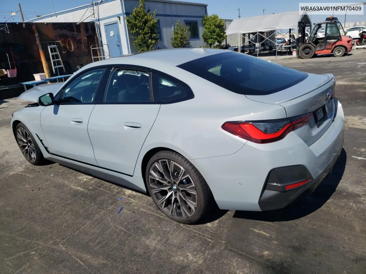 2022 BMW 430I Gran Coupe VIN: WBA63AV01NFM70409 Lot: 55944335