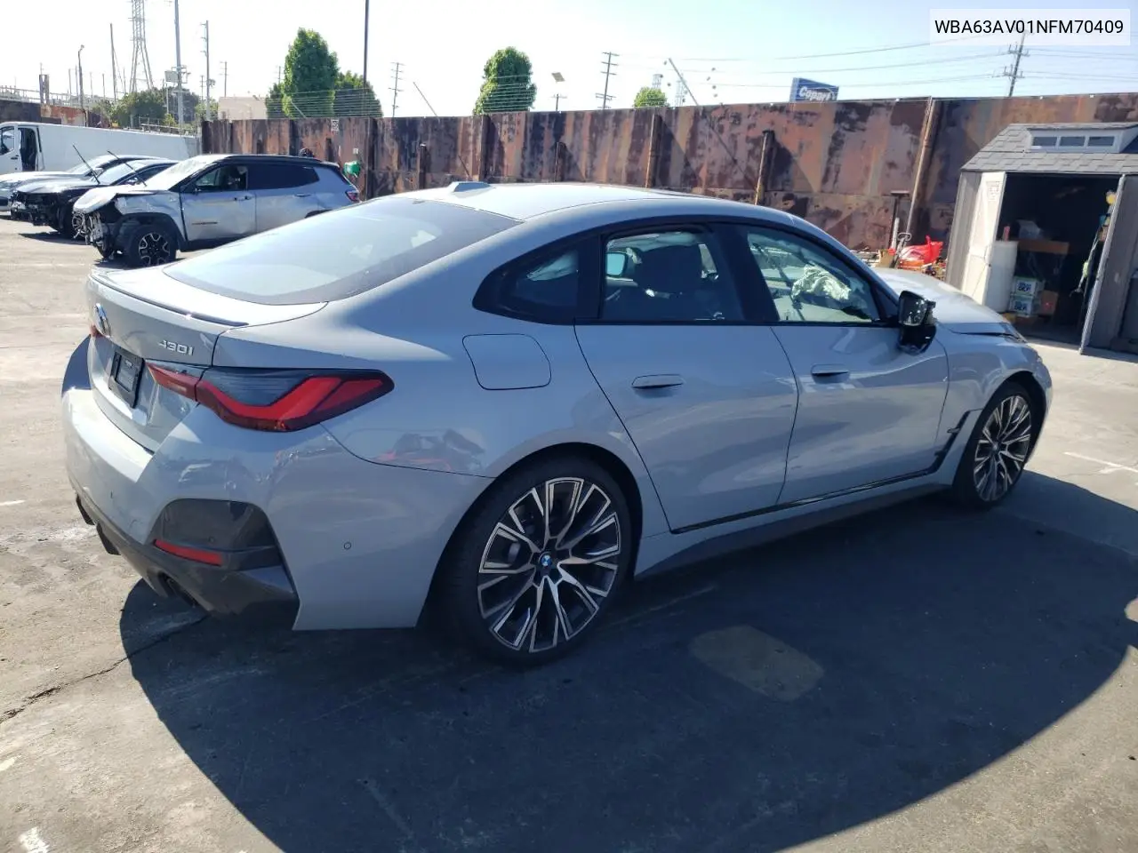 2022 BMW 430I Gran Coupe VIN: WBA63AV01NFM70409 Lot: 55944335