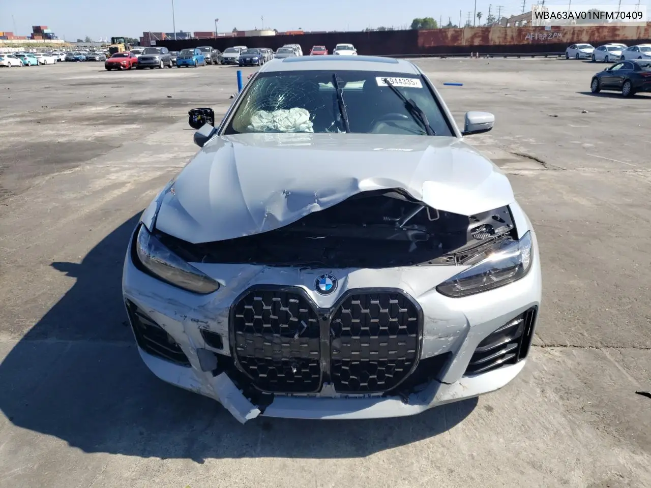 2022 BMW 430I Gran Coupe VIN: WBA63AV01NFM70409 Lot: 55944335