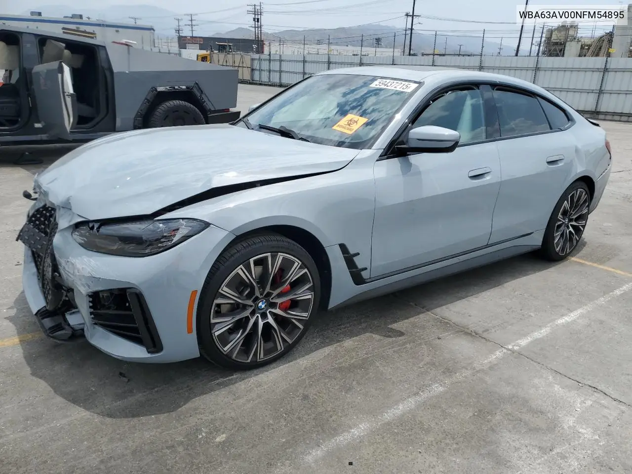 2022 BMW 430I Gran Coupe VIN: WBA63AV00NFM54895 Lot: 59437215