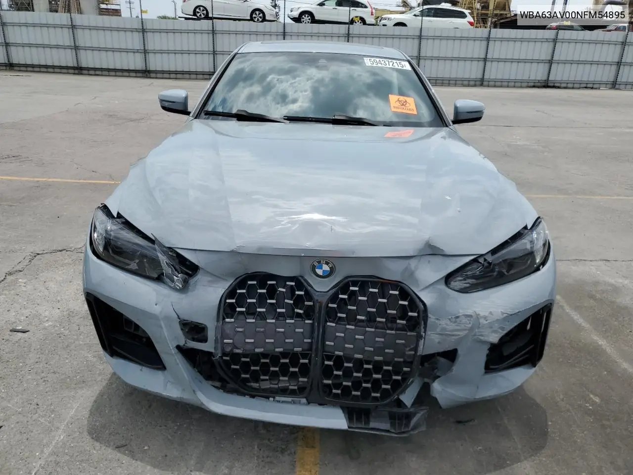 2022 BMW 430I Gran Coupe VIN: WBA63AV00NFM54895 Lot: 59437215