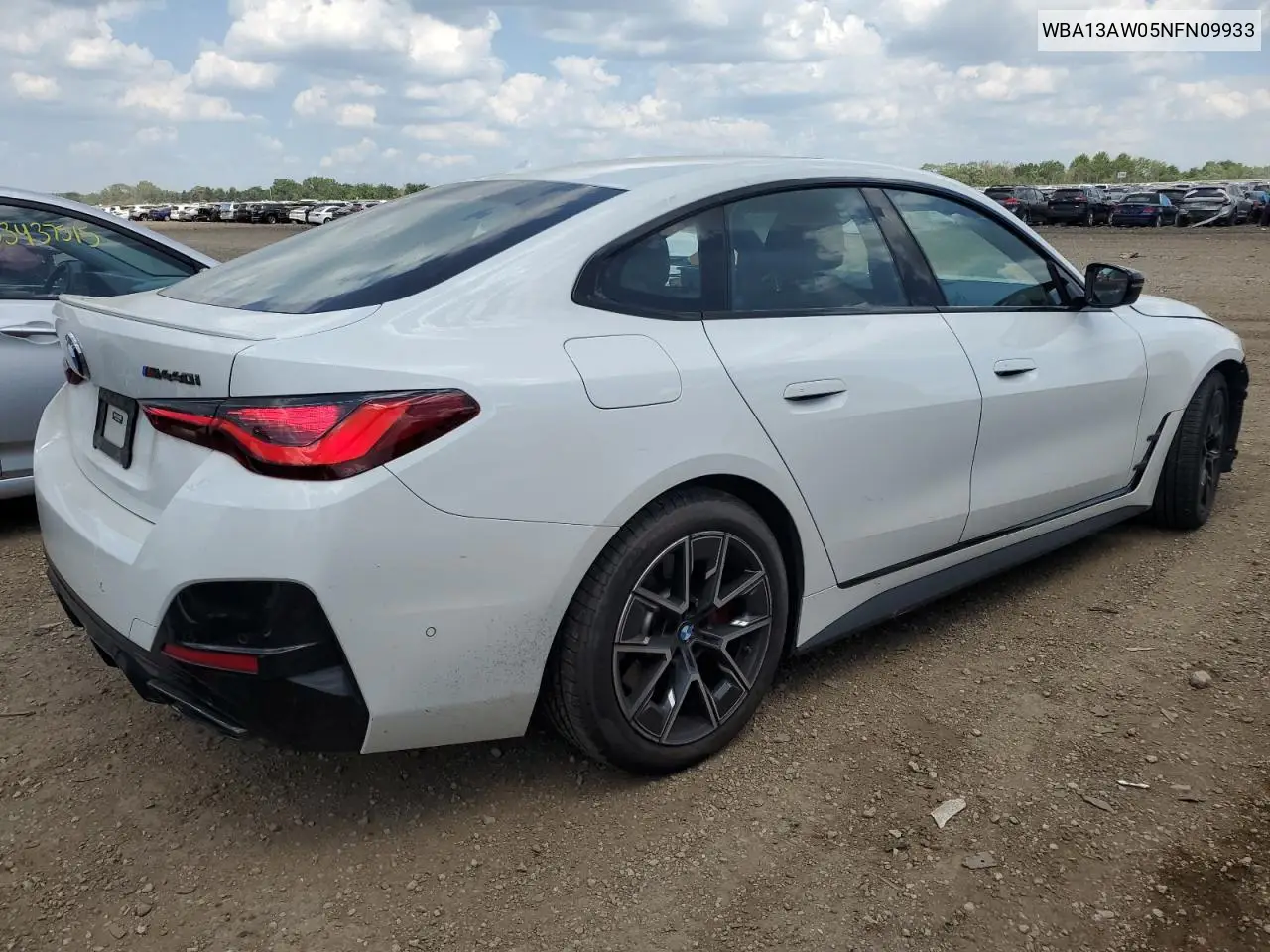 2022 BMW M440Xi Gran Coupe VIN: WBA13AW05NFN09933 Lot: 63301375