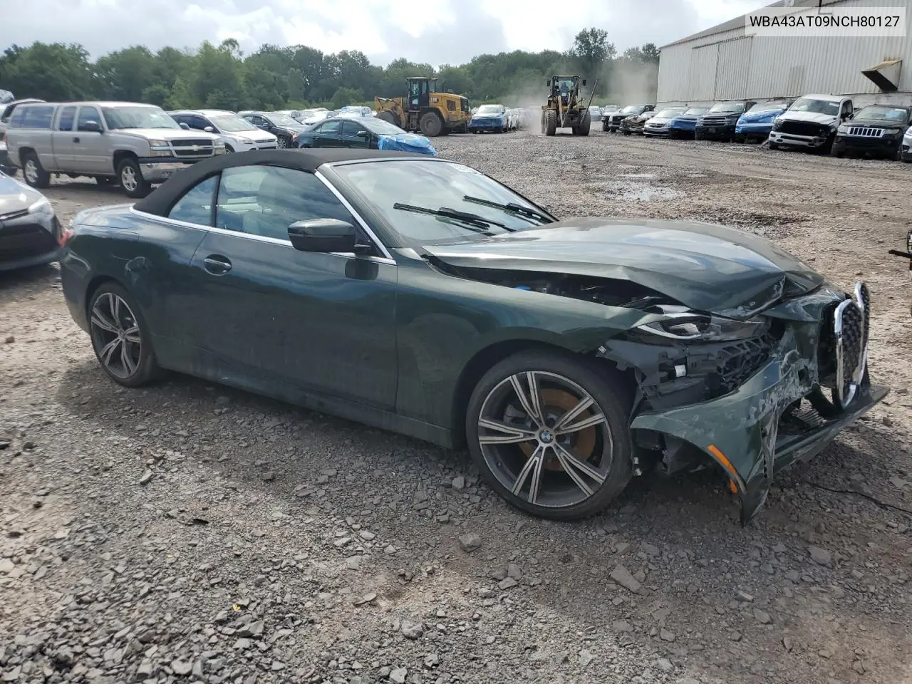 2022 BMW 430Xi VIN: WBA43AT09NCH80127 Lot: 63526505
