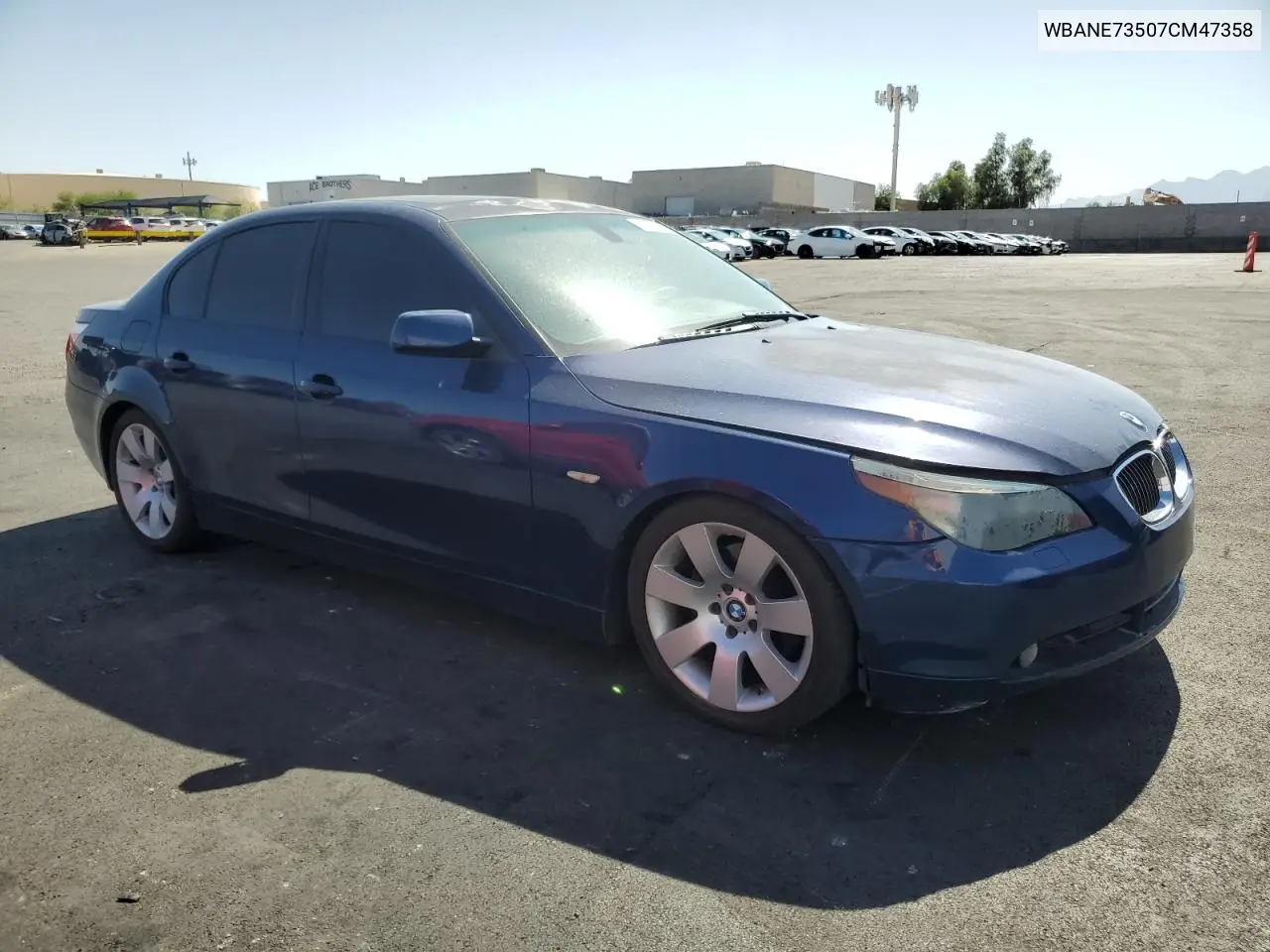 2007 BMW 530 I VIN: WBANE73507CM47358 Lot: 62793565