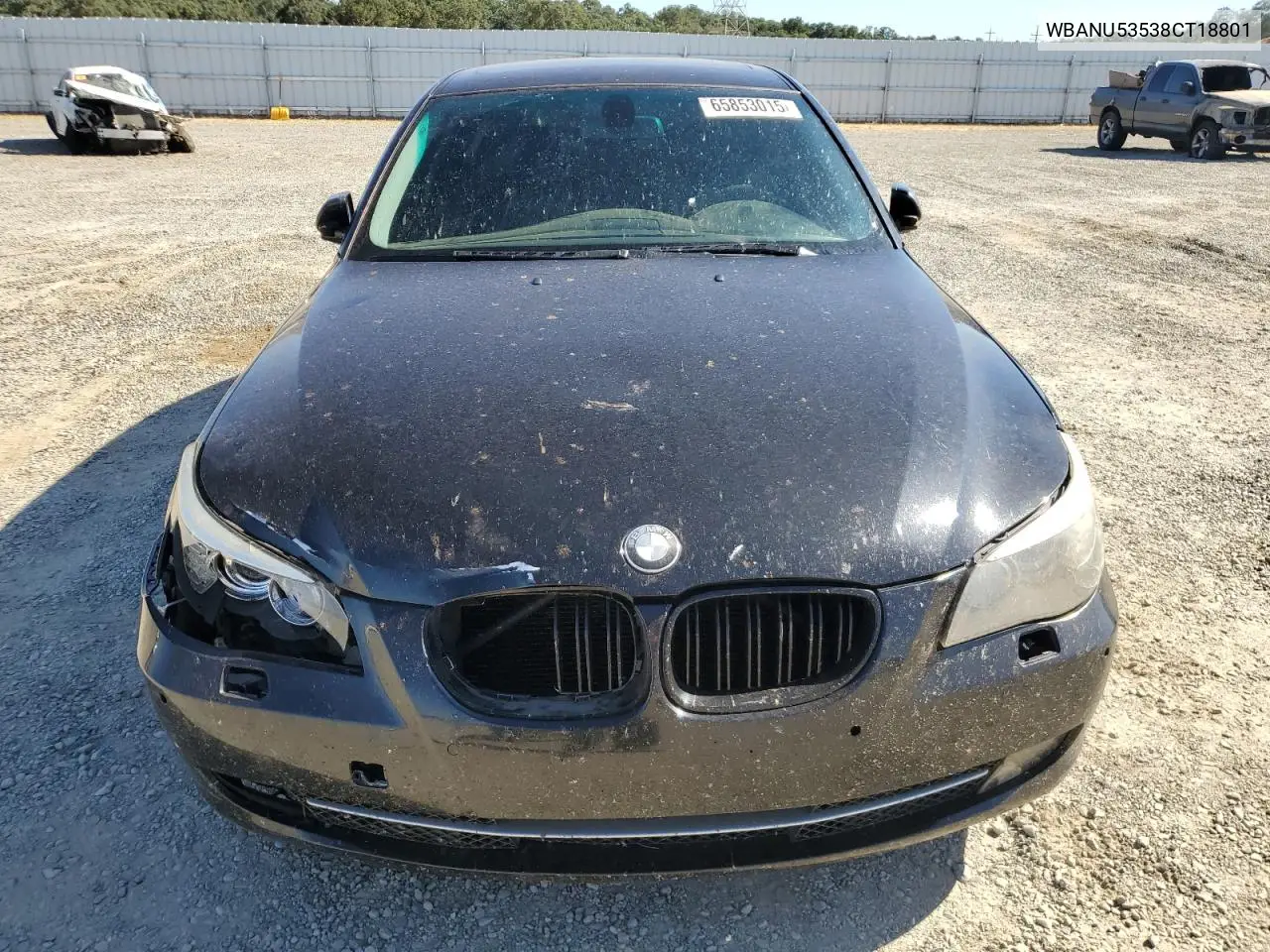 2008 BMW 528 I VIN: WBANU53538CT18801 Lot: 65853015