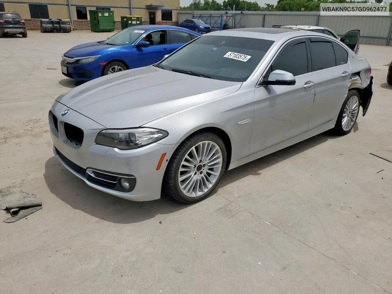2016 BMW 550 I VIN: WBAKN9C57GD962477 Lot: 57103575