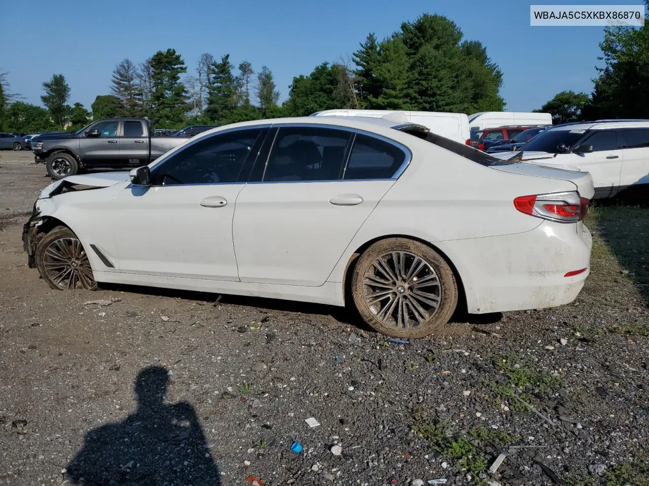 2019 BMW 530 I VIN: WBAJA5C5XKBX86870 Lot: 61678435