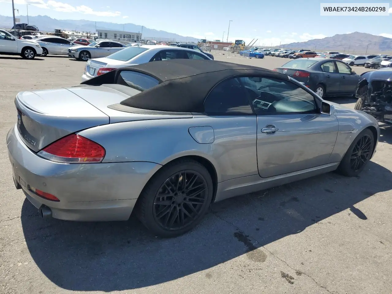 2004 BMW 645 Ci Automatic VIN: WBAEK73424B260298 Lot: 56266565