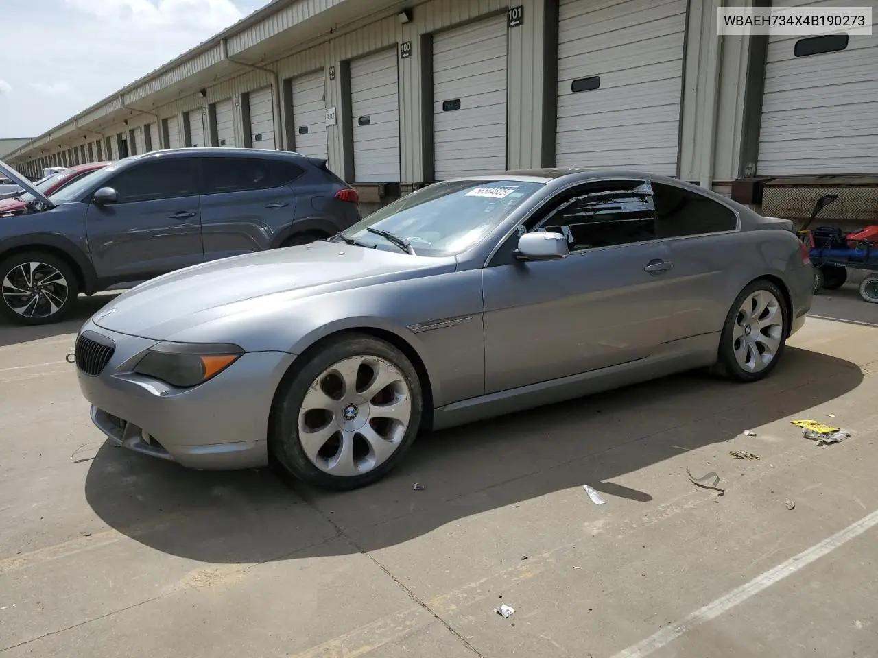 2004 BMW 645 Ci Automatic VIN: WBAEH734X4B190273 Lot: 56564825