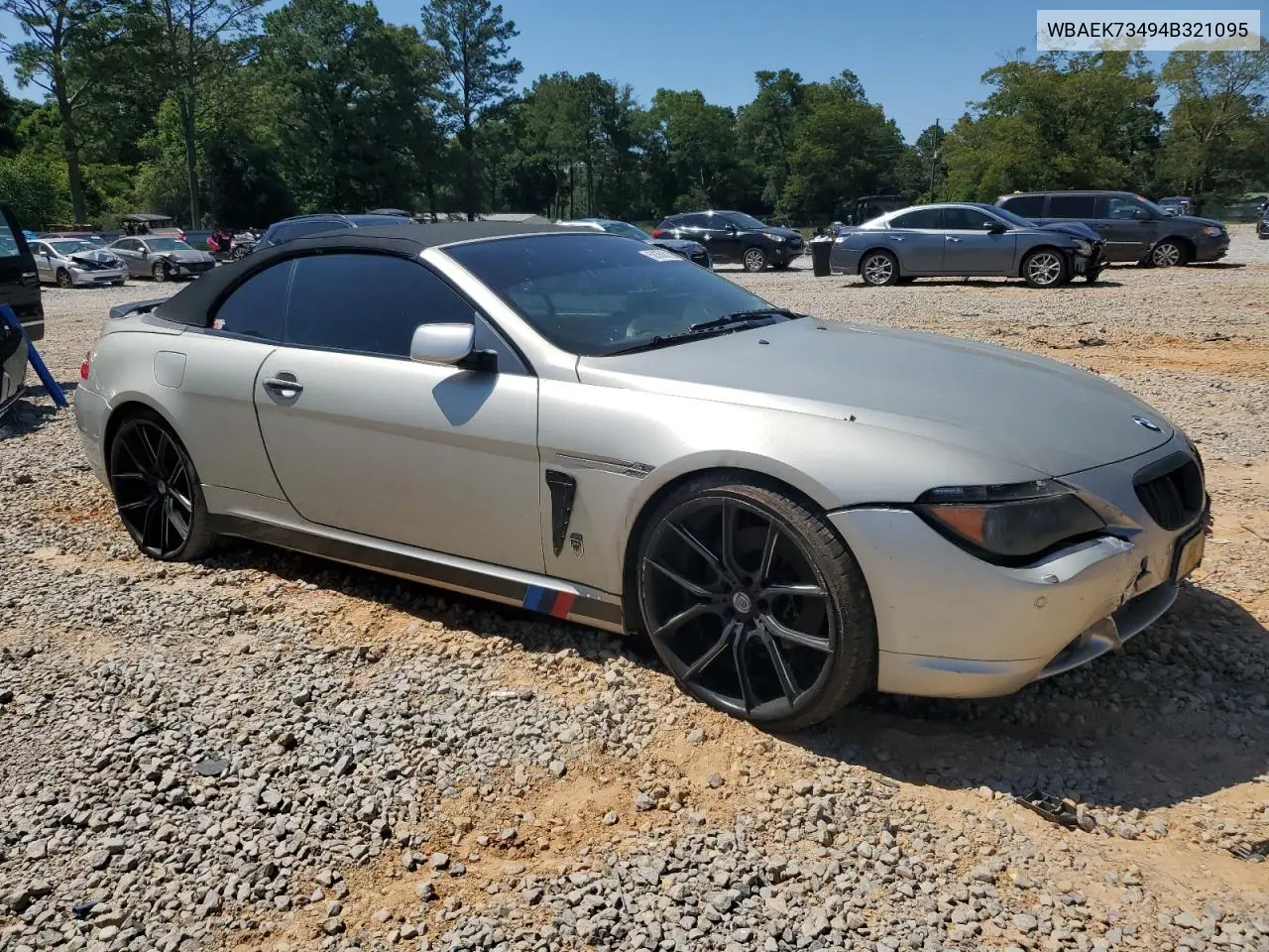 2004 BMW 645 Ci Automatic VIN: WBAEK73494B321095 Lot: 58350015