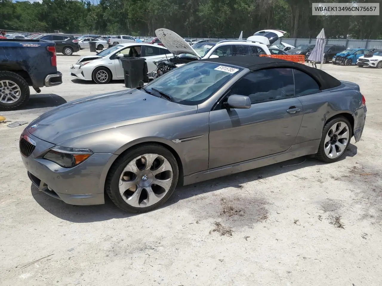 2006 BMW 650 I VIN: WBAEK13496CN75657 Lot: 61015785