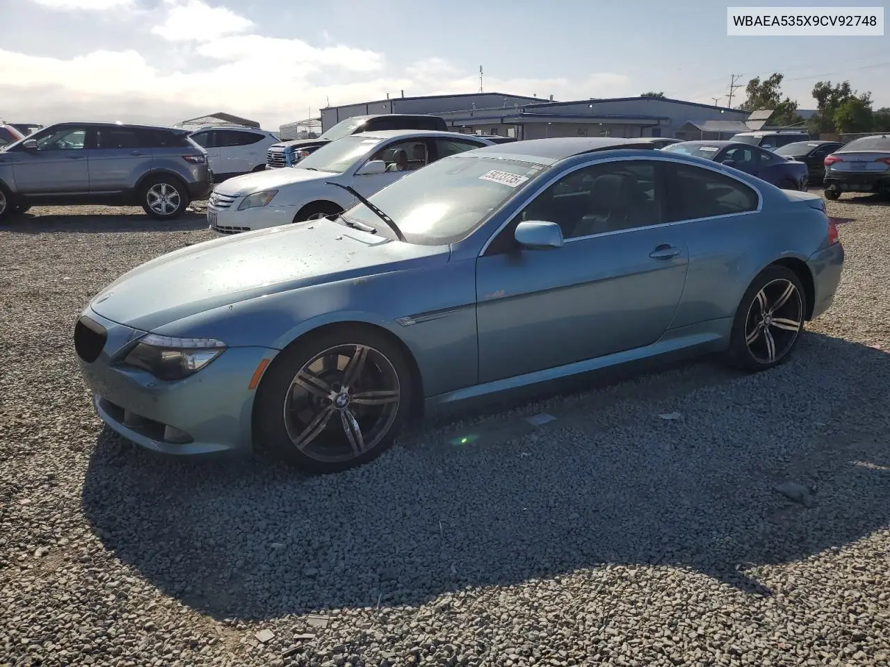 2009 BMW 650 I VIN: WBAEA535X9CV92748 Lot: 59233735