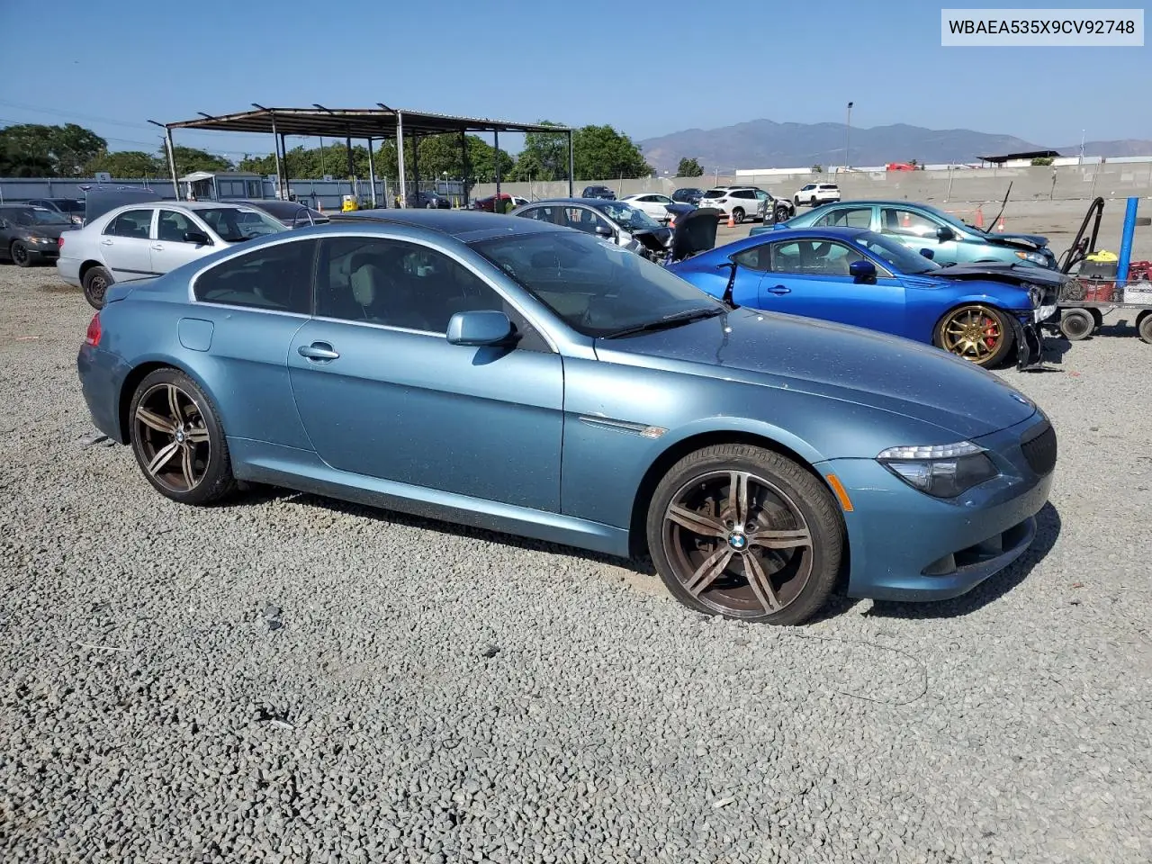 2009 BMW 650 I VIN: WBAEA535X9CV92748 Lot: 59233735