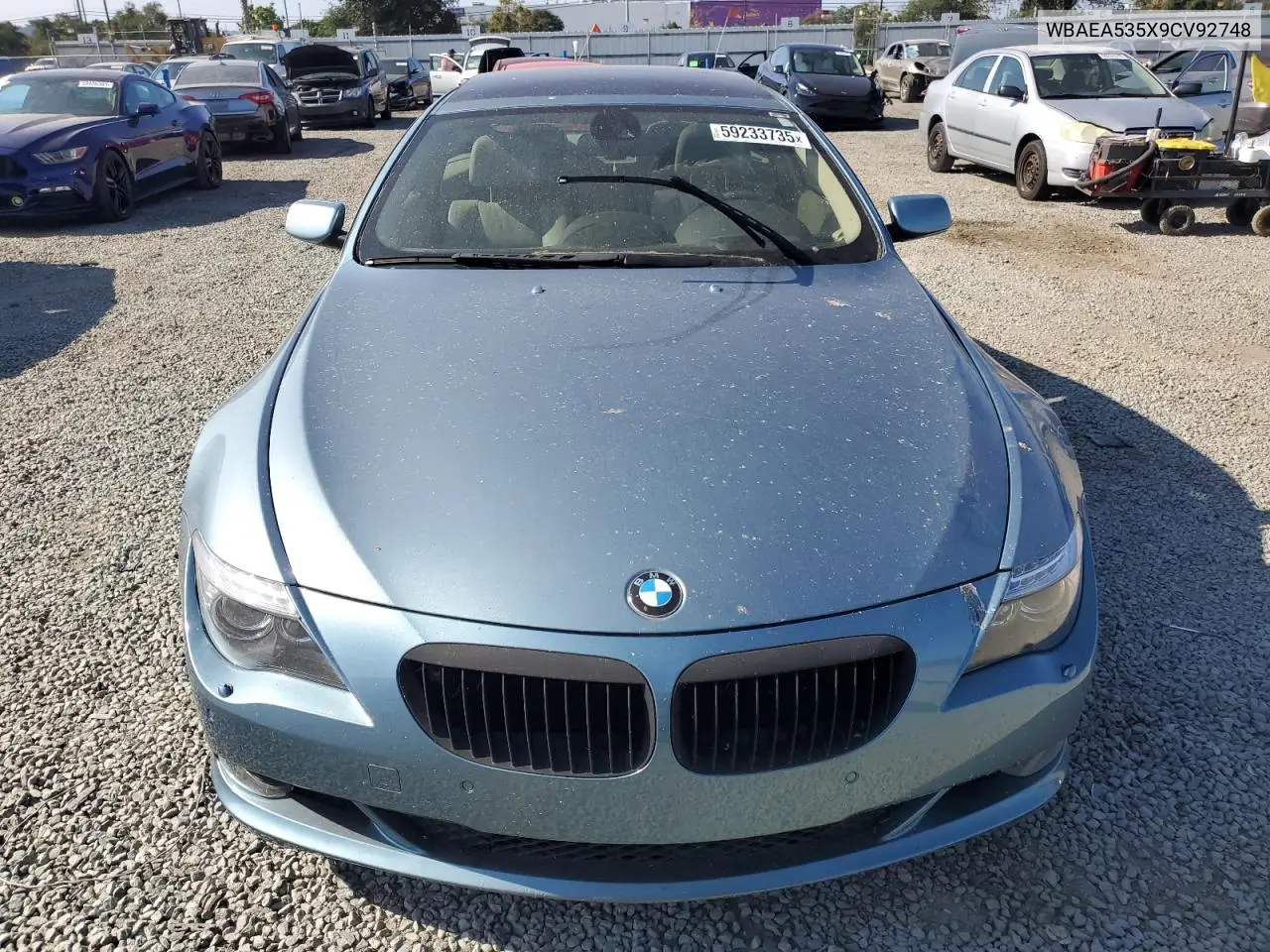 2009 BMW 650 I VIN: WBAEA535X9CV92748 Lot: 59233735