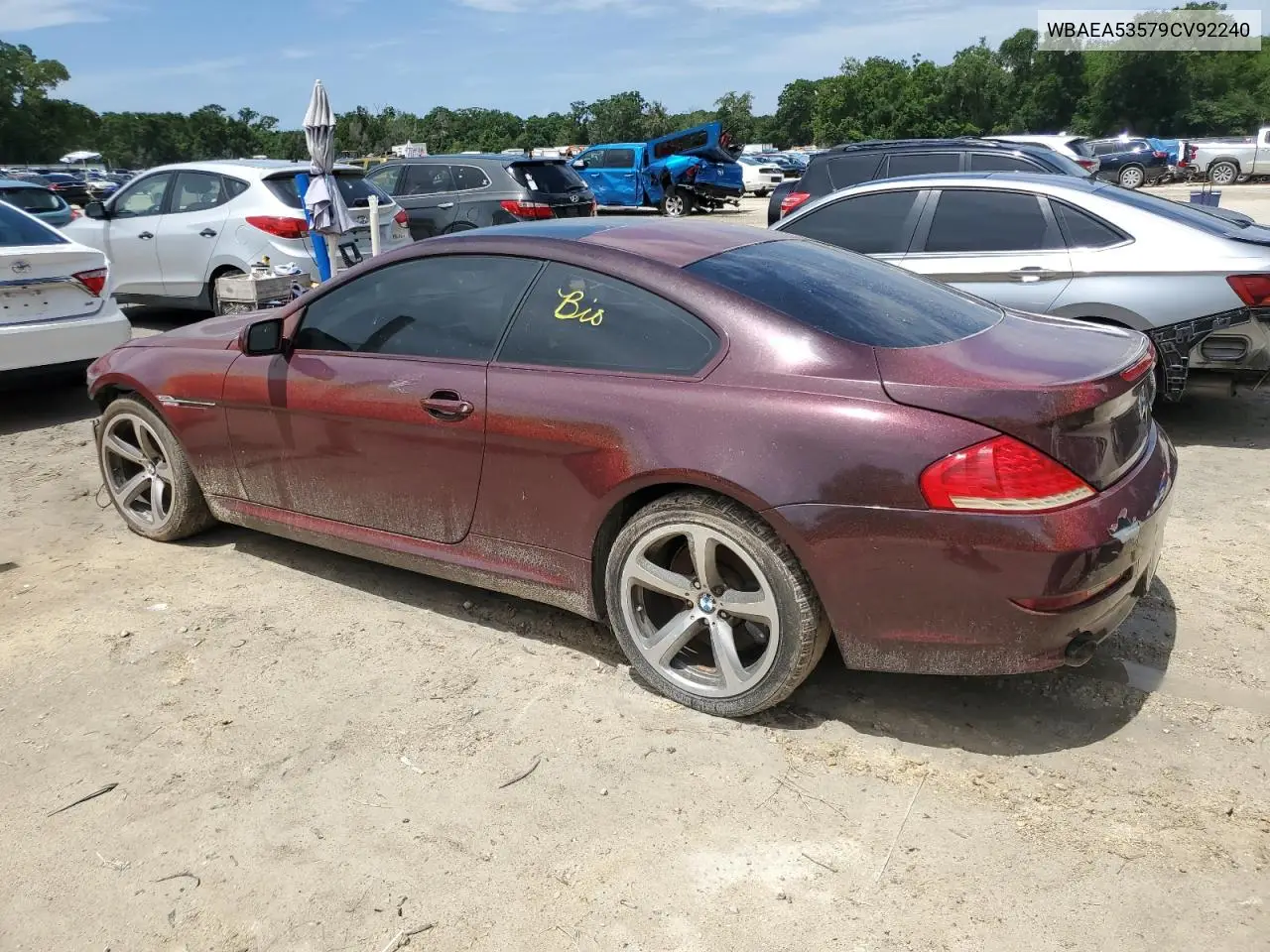 2009 BMW 650 I VIN: WBAEA53579CV92240 Lot: 60445155