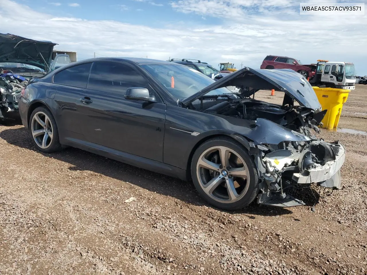 2010 BMW 650 I VIN: WBAEA5C57ACV93571 Lot: 62230005
