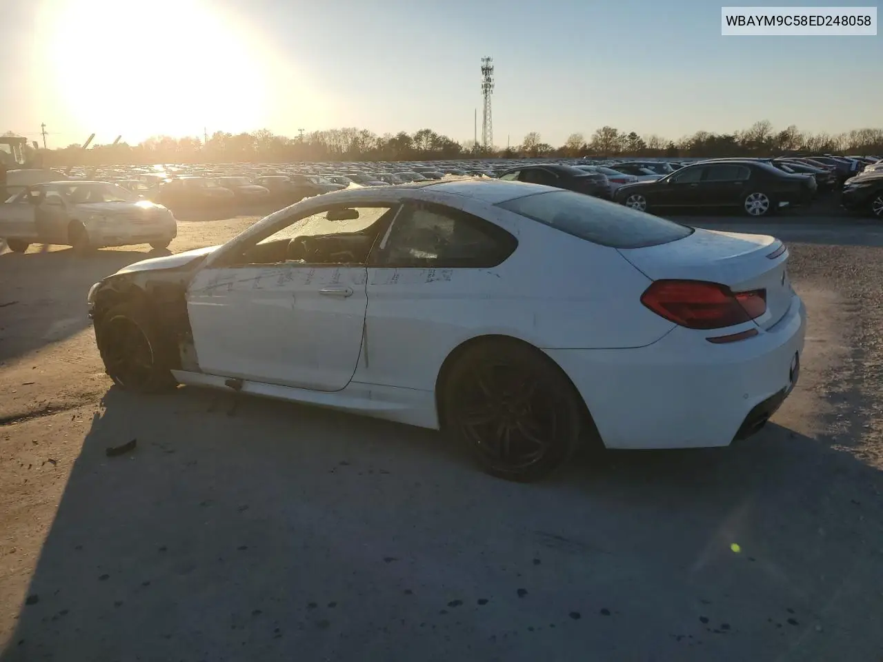 2014 BMW 650 I VIN: WBAYM9C58ED248058 Lot: 41463375