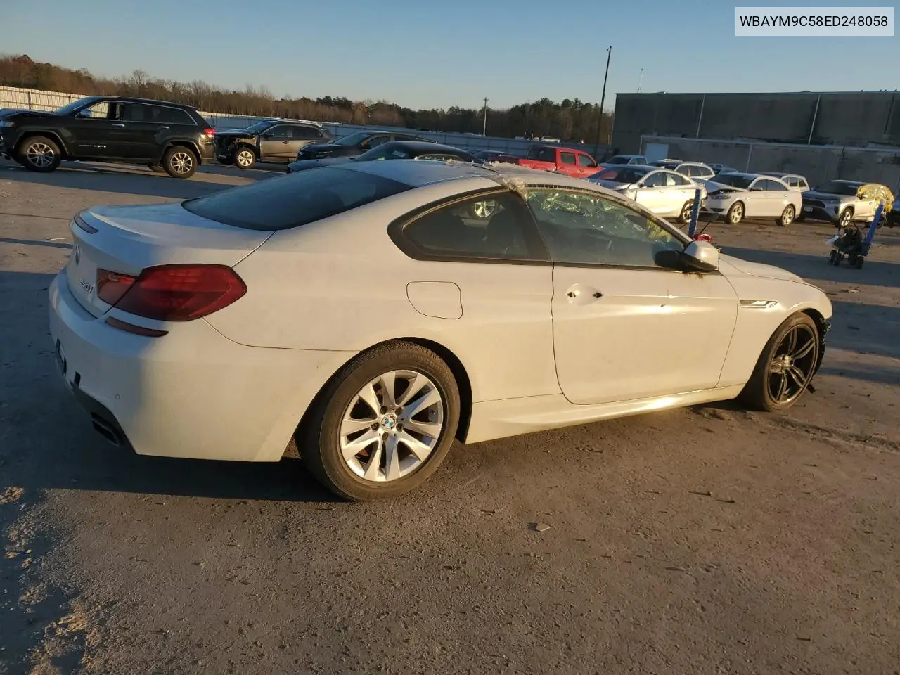 2014 BMW 650 I VIN: WBAYM9C58ED248058 Lot: 41463375