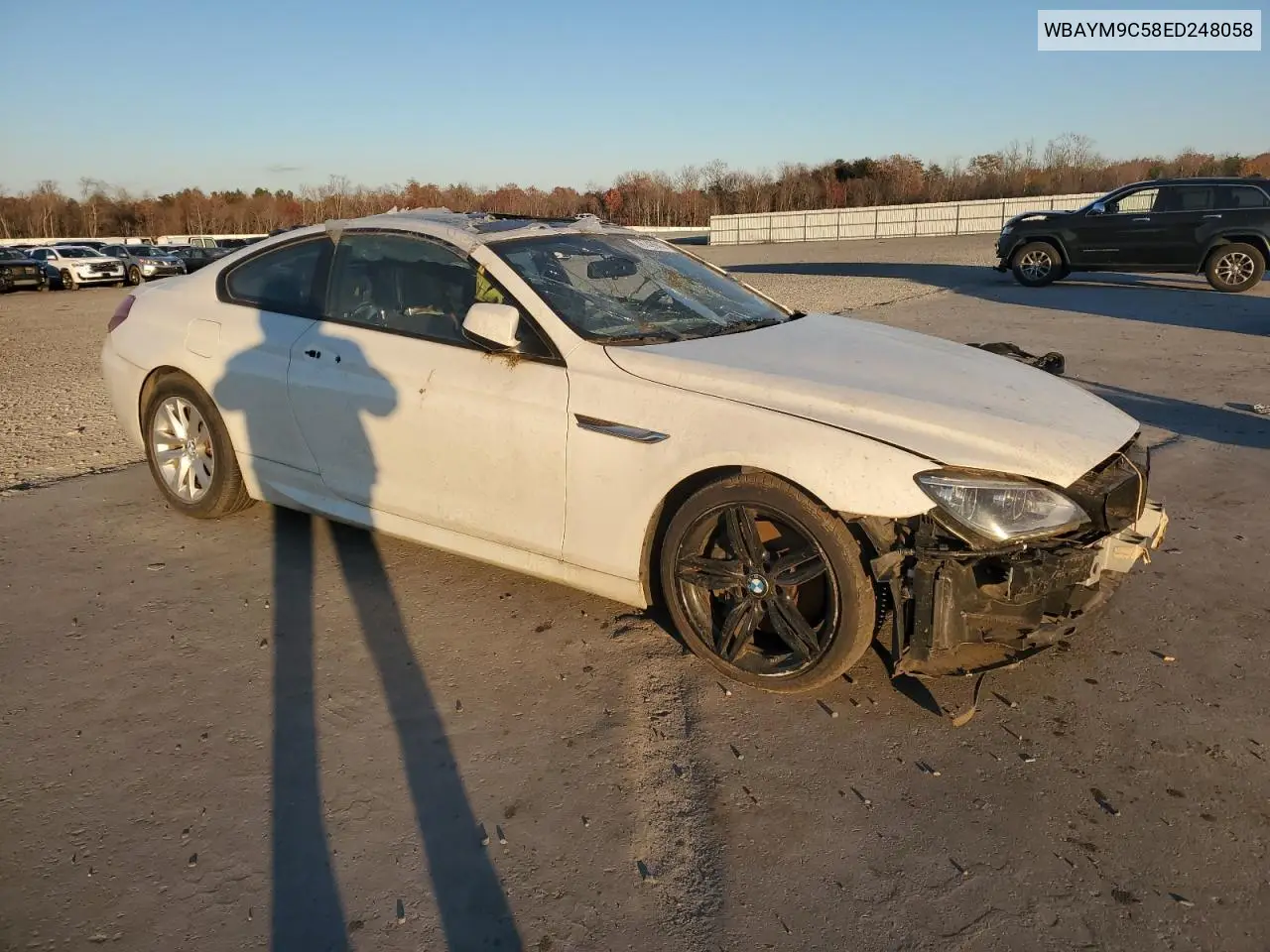 2014 BMW 650 I VIN: WBAYM9C58ED248058 Lot: 41463375